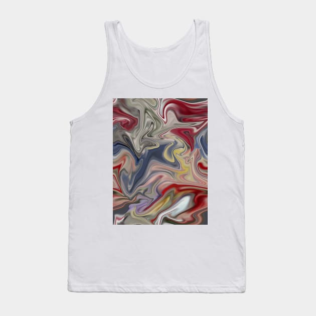 Colorful Silk Marble - Digital Liquid Paint Tank Top by GenAumonier